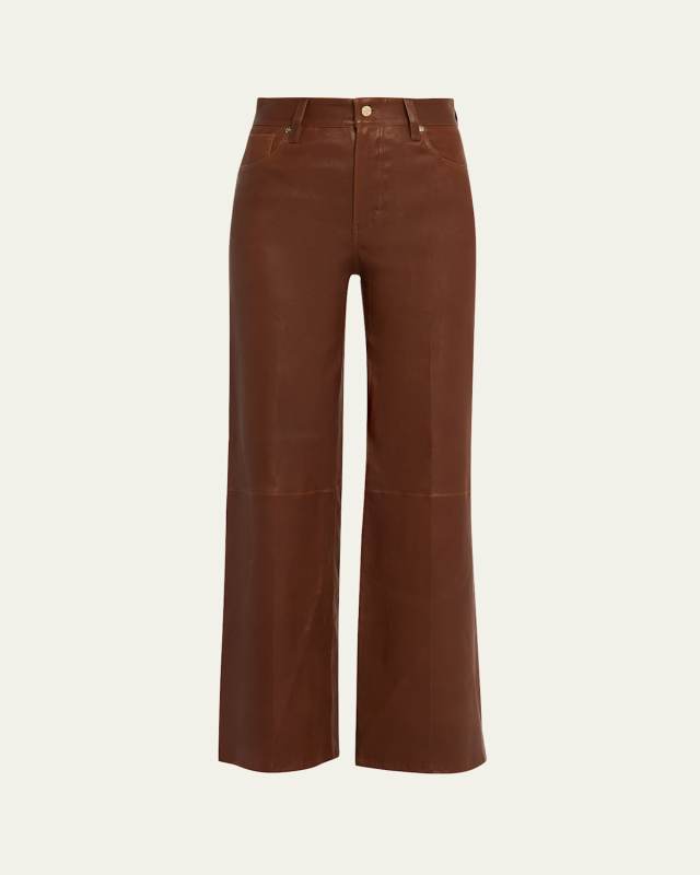 Le Slim Palazzo Leather Jeans